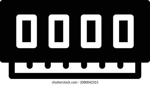 ram vector illustration isolated on a transparent background. glyph vector icons for concept or web graphics.