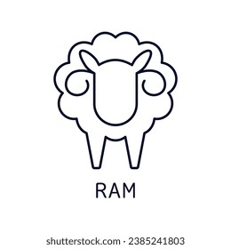 Ram. Vector linear illustration icon isolated on white background.