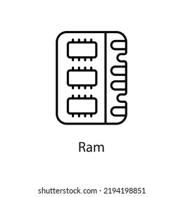 Ram vector Outline Icon Design illustration on White background. EPS 10 File 