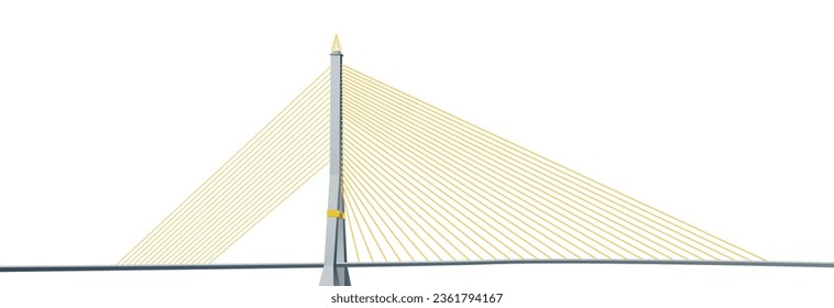 
Rama 8 Bridge isolated on white background. Graphic vector