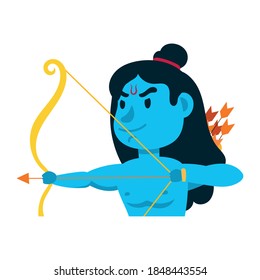 rama god with arch character vector illustration design