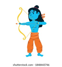 rama god with arch character vector illustration design