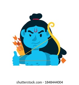 rama god with arch character vector illustration design