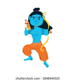 rama god with arch character vector illustration design