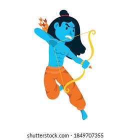 rama god with arch character vector illustration design