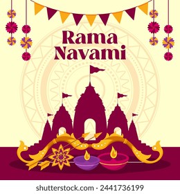 Rama Navami Illustration vector background. Vector eps 10