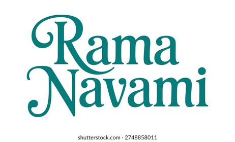 rama navami typography lettering design isolated on white background hindu festival celebration greeting text illustration