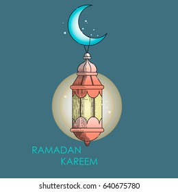 Ramada kareem card in flat style