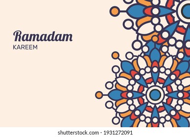 Ramadam kareem background with mandala ornaments. -  Vector.