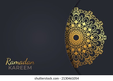 Ramadam kareem background with mandala ornaments.