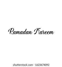 Ramadam Kareem handwritten, calligraphy brush, isolated with a white background.