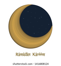 Ramadam Kareem poster with a moon - Vector