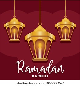 Ramadam Kareem poster. Muslim celebration - Vector illustration