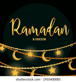 Ramadam Kareem poster. Muslim celebration - Vector illustration