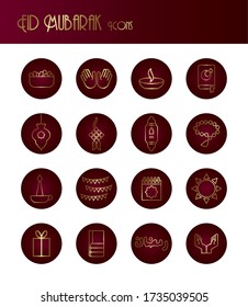 ramadam kareem set block gradient style icons vector illustration design