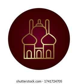 ramadam kareem temple block gradient style icon vector illustration design