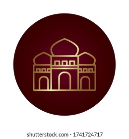 ramadam kareem temple block gradient style icon vector illustration design