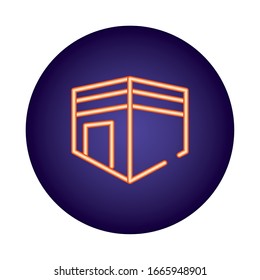 ramadam kareem temple neon light style icon vector illustration design