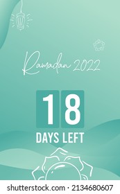A 18 días del Ramadán. diseño de plantilla para fuentes, artículos de historia, fondos de pantalla, carteles