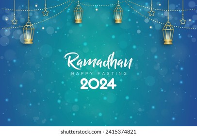 banner ramadan 2024 con diseño de fondo azul 010