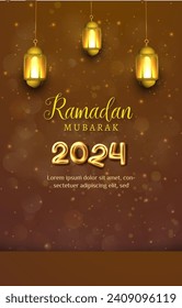 ramadan 2024 banner with brown and orange background design6
