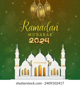 ramadan 2024 banner with green and orange background design12
