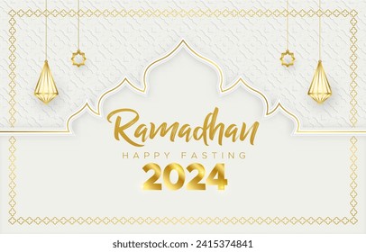 Rmadan 2024 Banner mit weißem Hintergrund Design 03