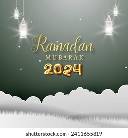 ramadan 2024 banner with white and golden background design009