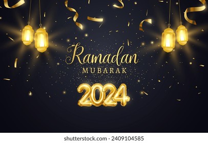 ramadan 2024 with islamic black and golden background design1