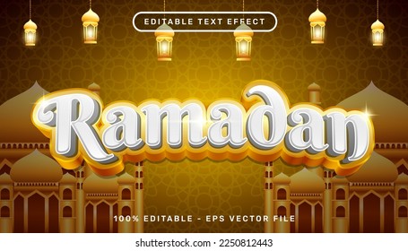 ramadan 3d text effect and editable text effect whit mosque and Islamic background