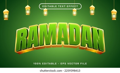 ramadan 3d text effect and editable text effect whit mosque and Islamic background