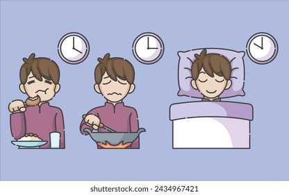 In: Ramadan Activity Boy Vector Arts. In: Islamic Activities in Daily. Zeichentrickfigur für Kinder