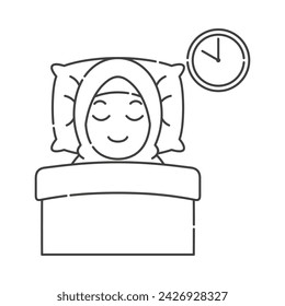 Ramadan activity girl vector arts. Islamic activities in daily. Cartoon character for kids
