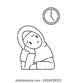 Ramadan activity girl vector arts. Islamic activities in daily. Cartoon character for kids
