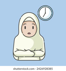 Ramadan activity girl vector arts. Islamic activities in daily. Cartoon character for kids