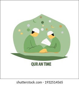 Ramadan activity series vector with flat concept,