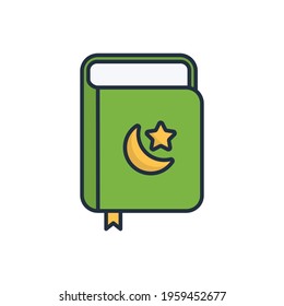 Ramadan al-quran filled icon vector illustration design, this vector is suitable for icons, logos, illustrations, stickers, books, covers, etc.