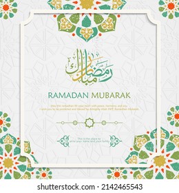 Ramadan in Arabic Calligraphy greeting card, with a new model ornament with a classic concept and a place to write your name. vector illustration