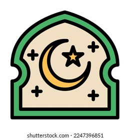 ramadan arabic islamic celebration icon set vector illustration tone color icon