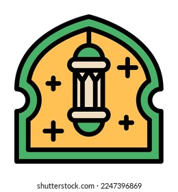 ramadan arabic islamic celebration icon set vector illustration tone color icon