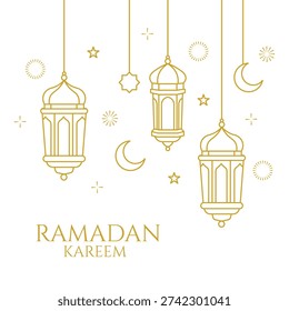  ramadan arabic lantern and crescent ornament decorations background