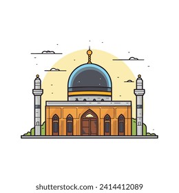 Ramadan Arabic mosque , prayer place vector design	