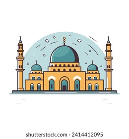 Mezquita árabe de Ramadán, diseño vectorial de lugar de oración	