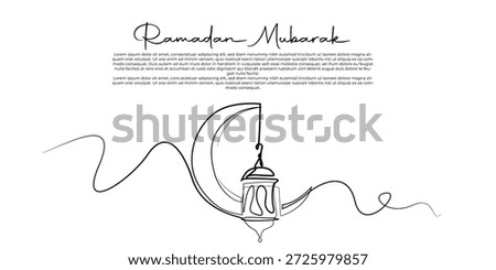 Ramadan background 2026. Ramadan lantern and moon line art. Suitable for greeting cards, Ramadan, Islamic.