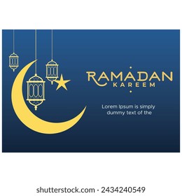 Ramadan background abstract vector design banner. Illustration Ramadan template card design. The Invitation Ramadan celebration graphic. "Translated" Eid Mubarak holiday Islamic festival with Arabic