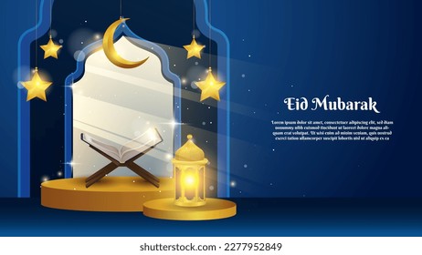 ramadan background with Al Quran and lantern. sparkling light. prayer times in the month of Ramadan