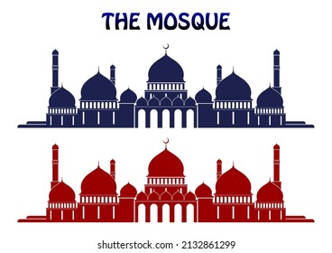 Ramadan-Hintergrund mit schönen Illustrationen von Moscheen und hängenden Laternen