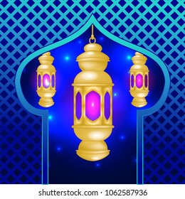 Ramadan background blue color