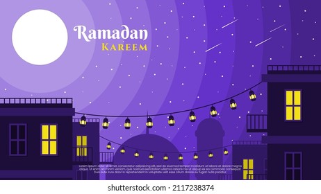 Ramadan background and city