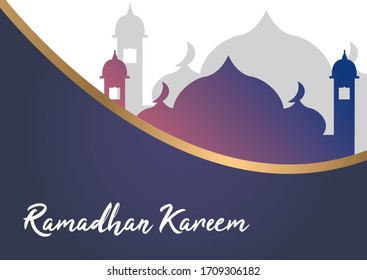 ilustración de diseño de fondo ramadan, con silueta de mezquita, puede ser usado para muchos fines.